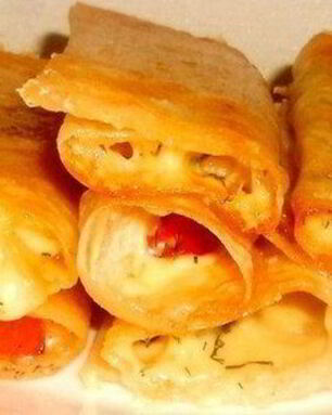 Блинчики с сыром из лаваша