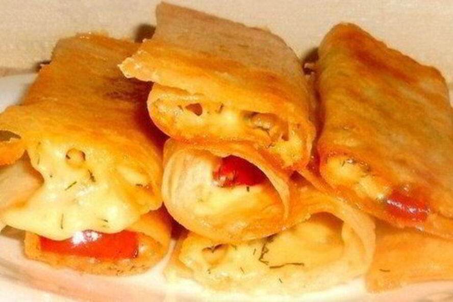 Рецепт блинчиков с сыром из лаваша