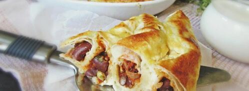 лаваш с фасолью и курицей. Шаг 12