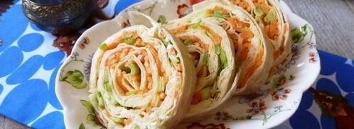 лаваш с корейской морковкой и сыром. Шаг 12