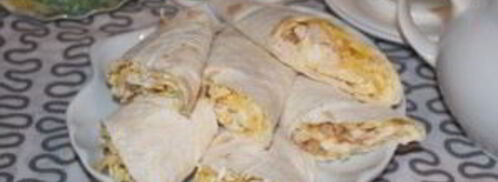 лаваш с курицей и яйцом. Шаг 7