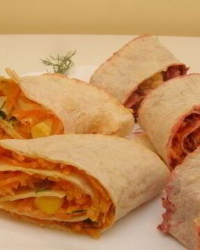 Рулеты из лаваша с овощными начинками