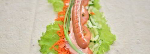 сосиска в лаваше с корейской морковкой. Шаг 7