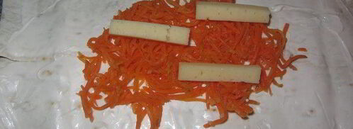 закуска из лаваша и корейской морковки. Шаг 4