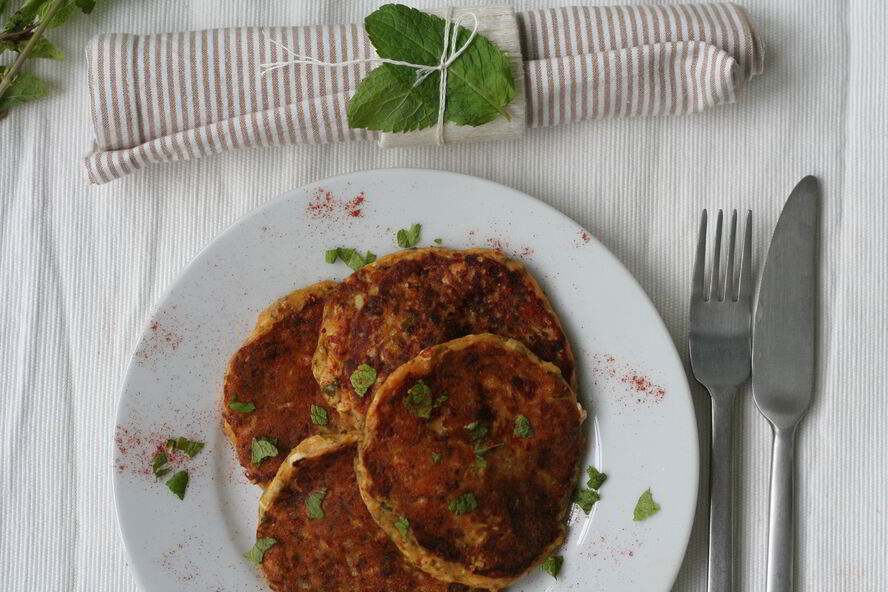 Рецепт лепешек из кабачков с брынзой