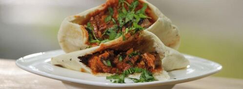 пита с индейкой и салатом. Шаг 7