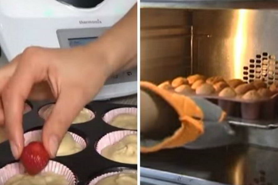 Рецепт клубничных маффинов