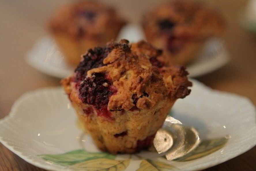 Рецепт клюквенно-ежевичных маффины