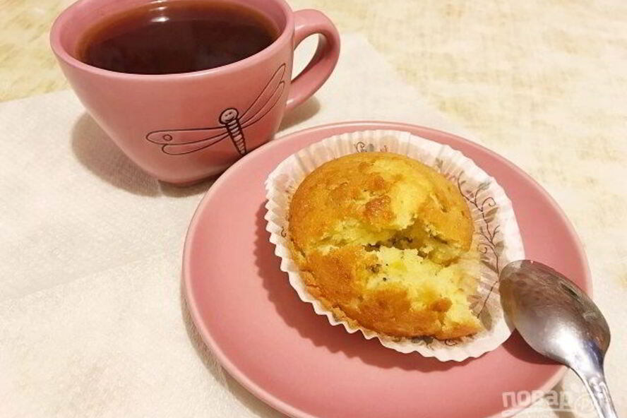 Рецепт лимонно-мятных маффины на сметане