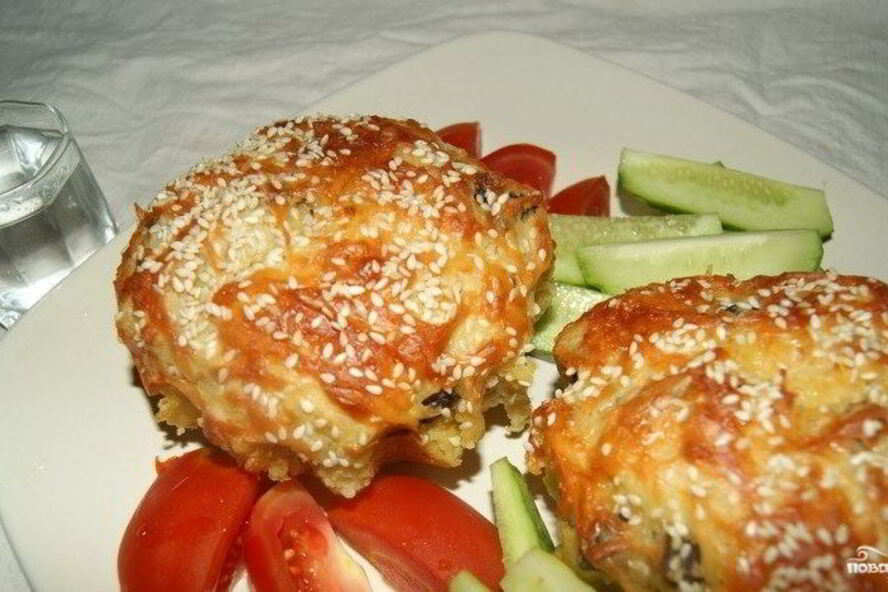 Рецепт маффинов с курицей и грибами
