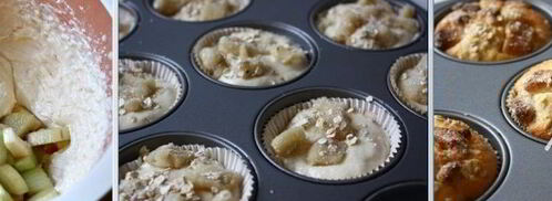 маффины с ревенем и марципаном. Шаг 4