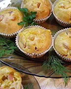 Маффины с сыром и колбасой
