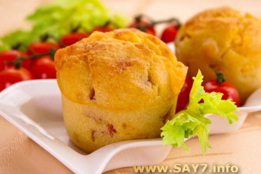 Рецепт маффинов с сыром и ветчиной