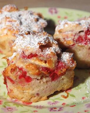 Маффины с зефиром и малиной