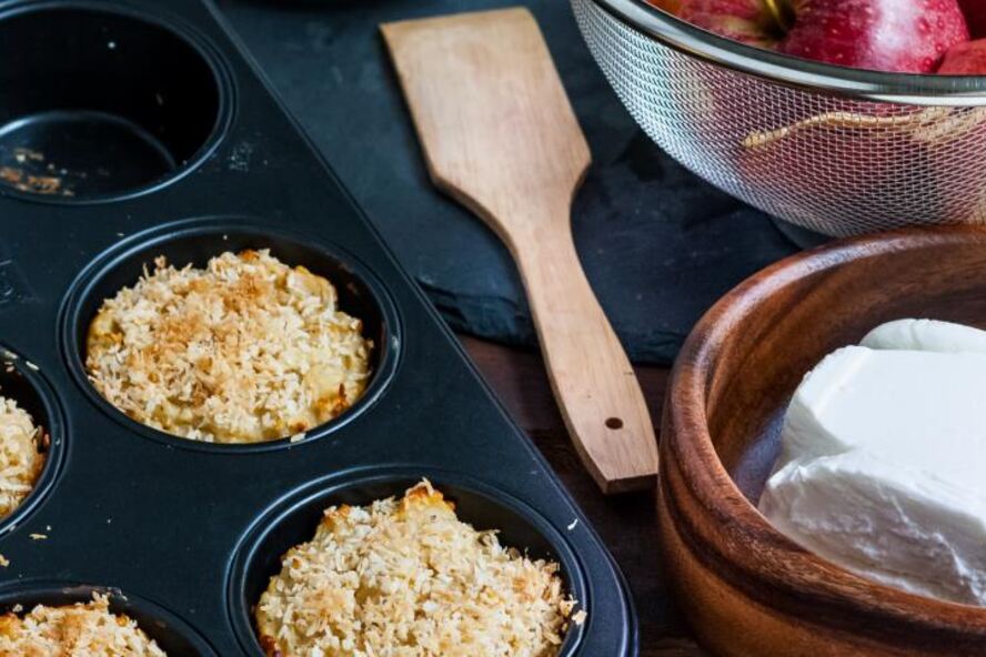 Рецепт яблочно-творожных овсяные маффины с кокосовым штрейзелем