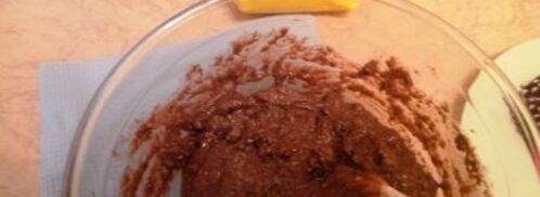 шоколадный манник с черникой и кедровым орехом. Шаг 6