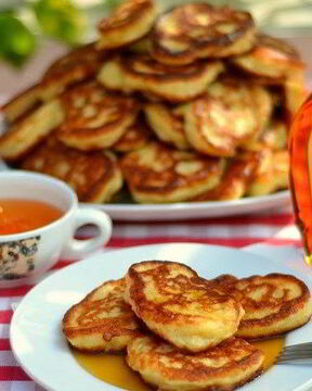 Дрожжевые оладьи на молоке