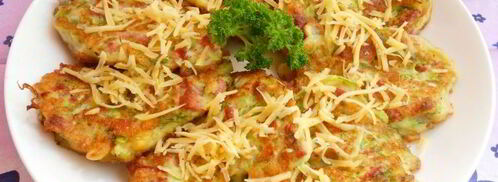 оладьи из кабачков с сыром и колбасой. Шаг 8