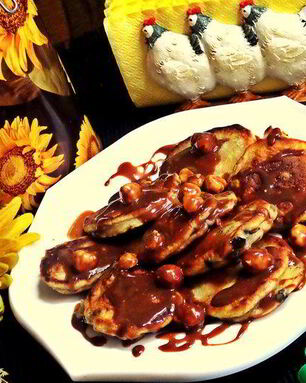 Оладьи с черникой и шоколадом