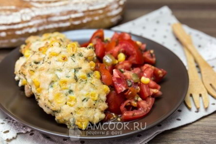 Рецепт рубленых куриных оладий с кукурузой