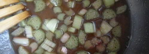 шоколадные оладьи с ревеневым соусом. Шаг 6