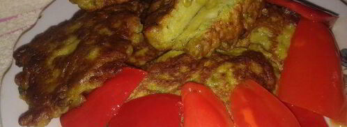 весенние оладьи с горошком и зеленым луком. Шаг 6