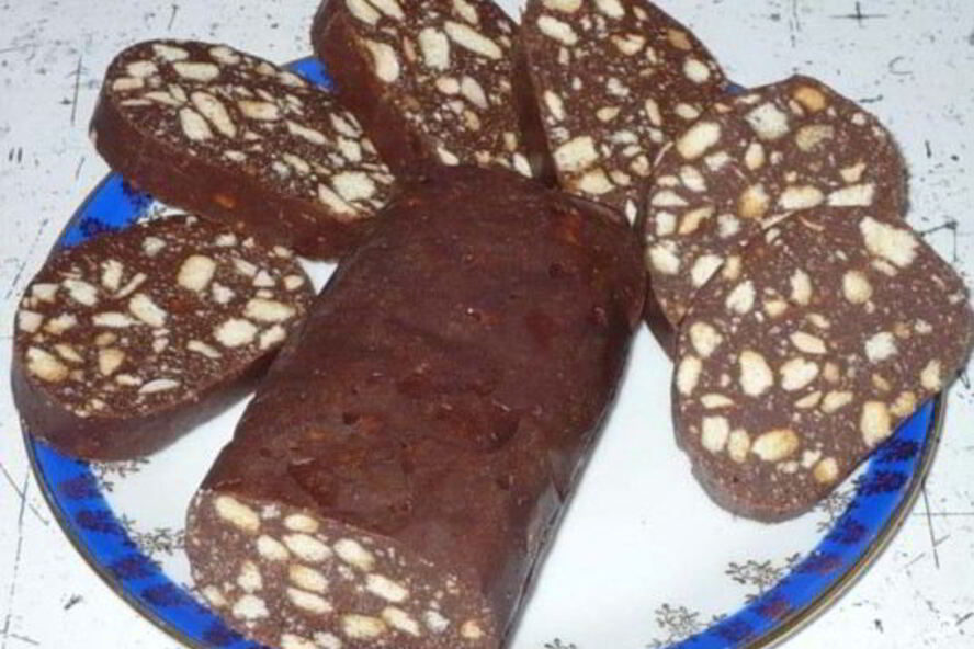 Рецепт колбаски из печенья и сгущенки