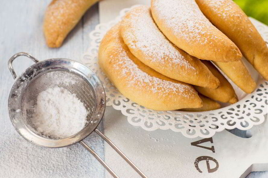 Рецепт печенья бананы с творожной начинкой