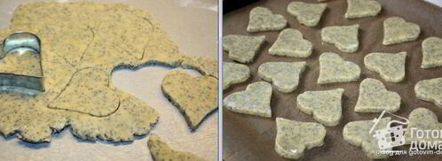 печенье-сердечки с маком и марципаном. Шаг 4