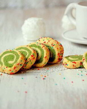 Печенье Спиральки с чаем матча