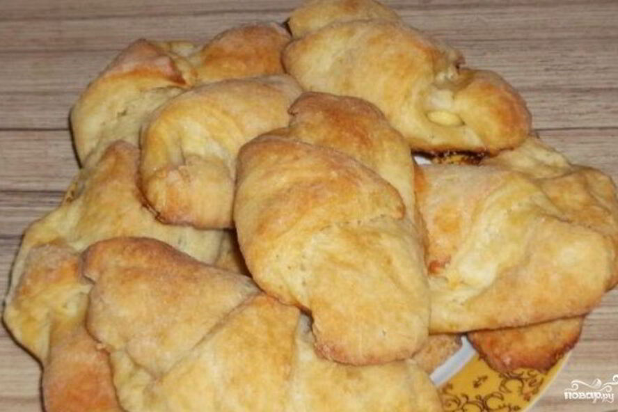 Рецепт рогаликов из творожного теста с яблоками