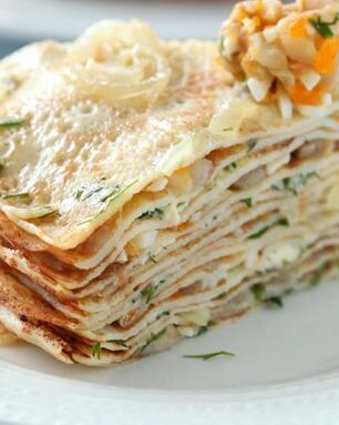 Блинный пирог закусочный