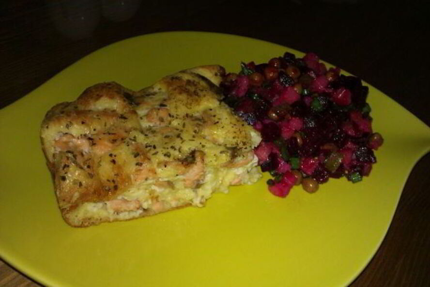 Рецепт быстрого пирога из семги