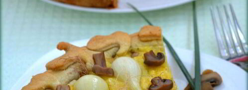 пирог с молодым луком и грибами. Шаг 7