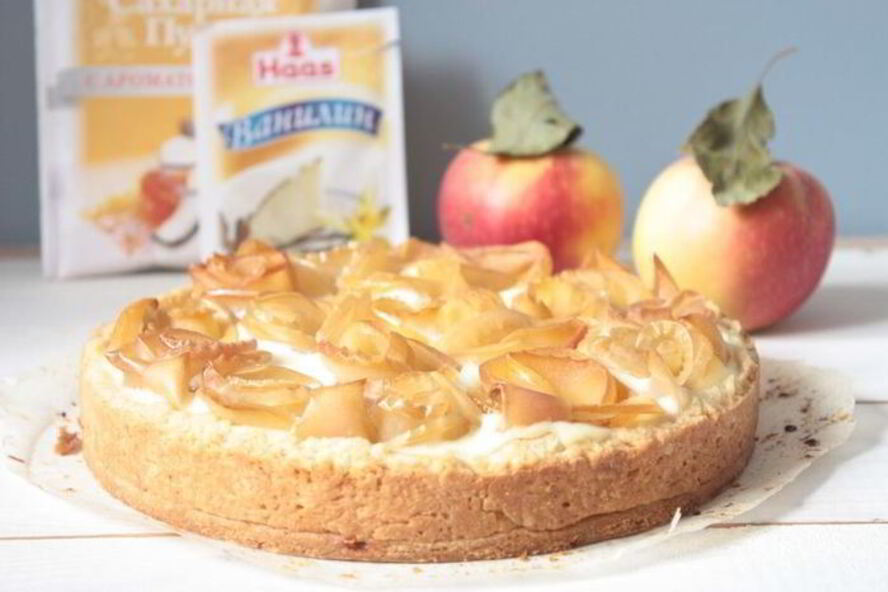 Рецепт пирога с яблочными розами