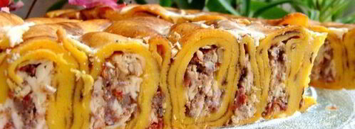 пирог-улитка из тыквенных блинчиков. Шаг 12