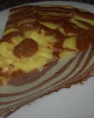 Сладкий пирог Зебра из творога