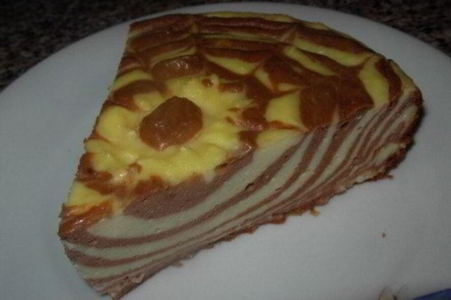 Рецепт сладкого пирога зебра из творога