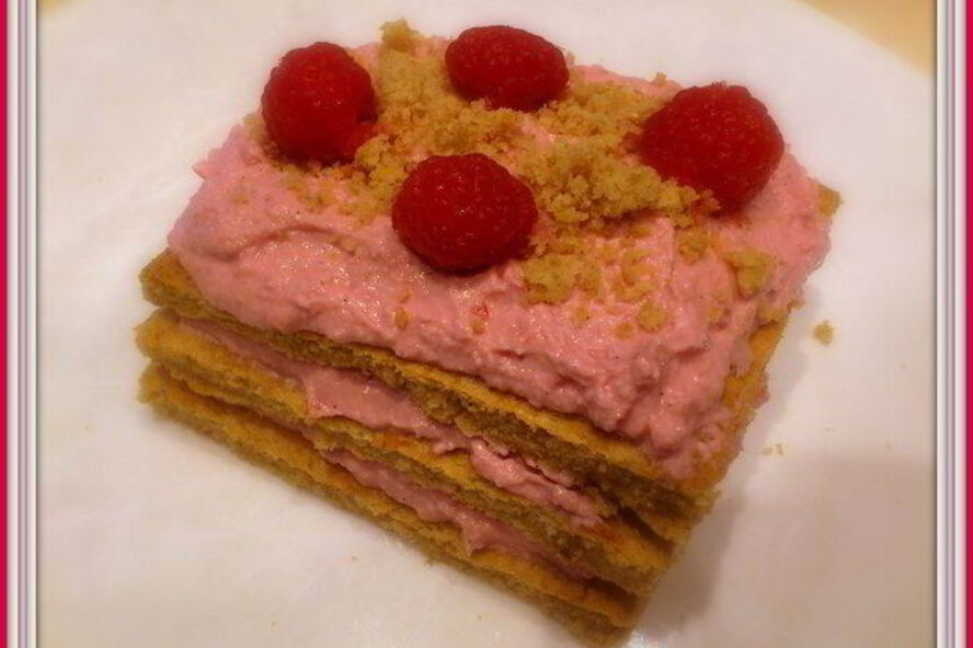 Рецепт малинового пирожного