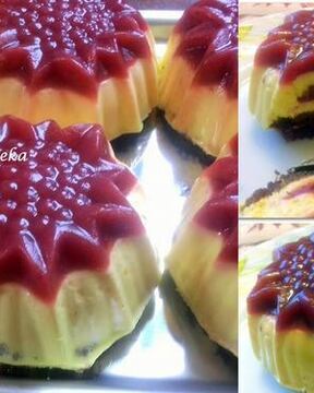 Муссовое пирожное с персиком и смородиной