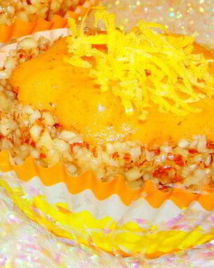 Полезное миндальное пирожное с хурмой