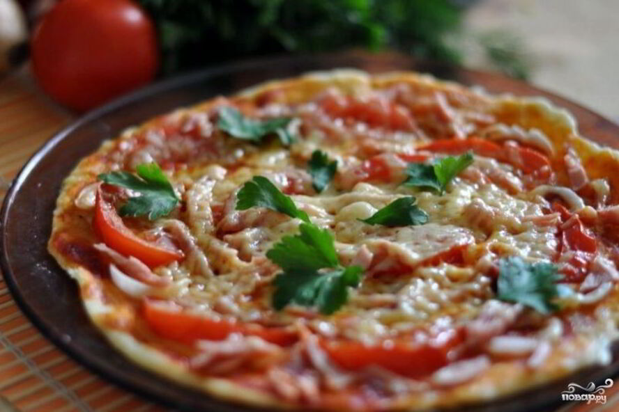 Рецепт пиццы минутка в микроволновой печи