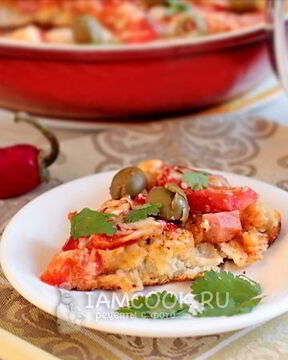 Пицца на кефире на сковороде