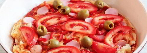 пицца на кефире на сковороде. Шаг 15