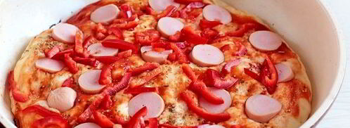 пицца на кефире на сковороде. Шаг 14