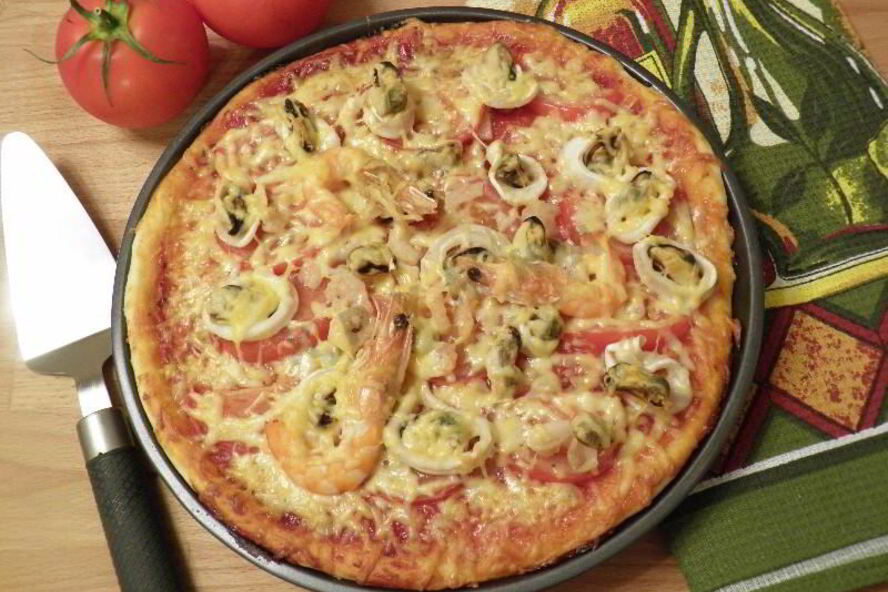 Рецепт пиццы с морепродуктами в духовке