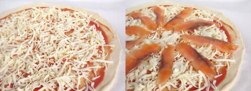 пицца со слабосоленой семгой. Шаг 3