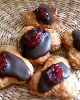 Медовые пряники с шоколадом и вяленой клюквой