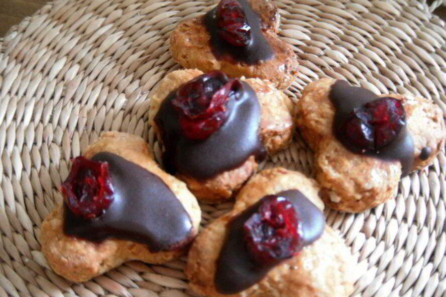 Рецепт медовых пряников с шоколадом и вяленой клюквой