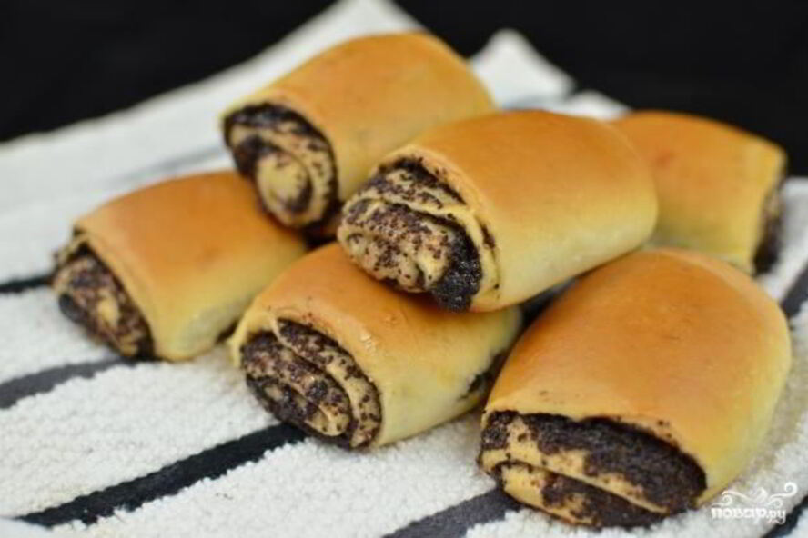 Рецепт рулетиков с маком из дрожжевого теста